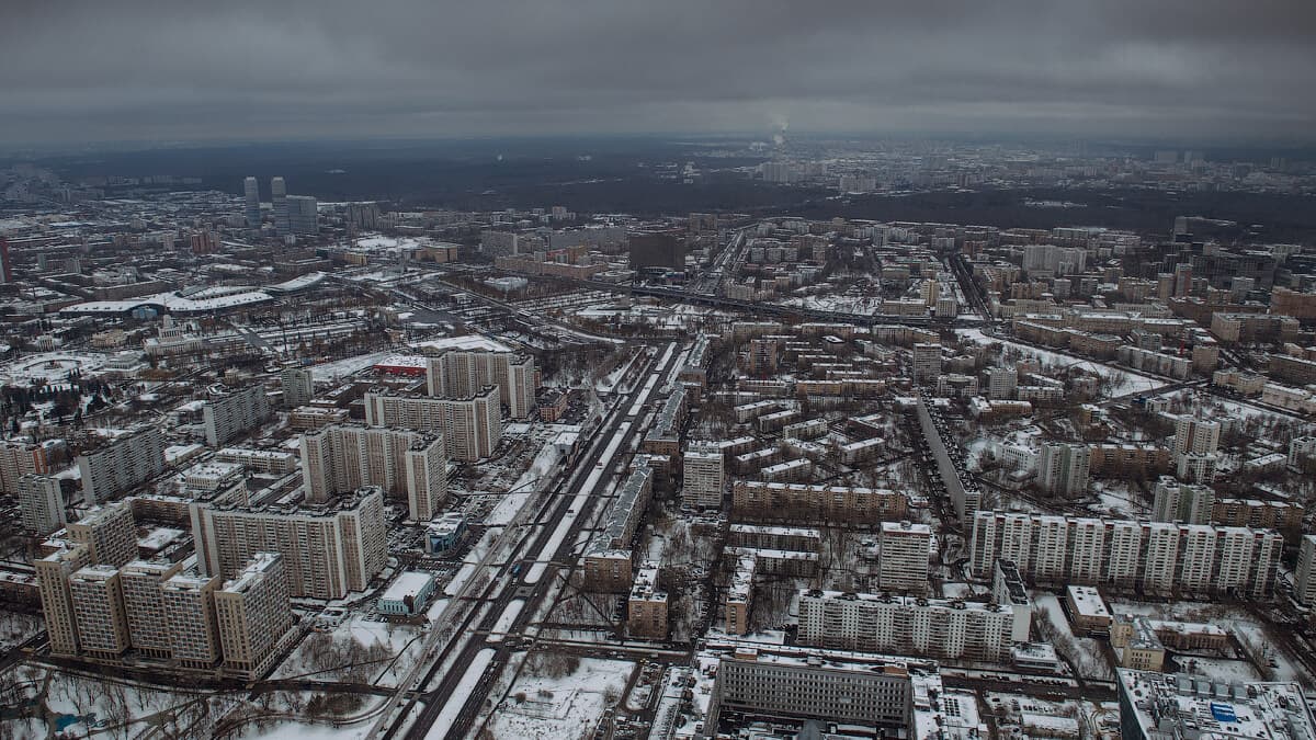 Зимняя Москва с высоты